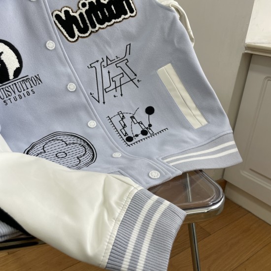 LV Paris Embroidery Varsity Jacket