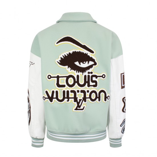 LV Paris Embroidery Varsity Jacket