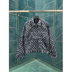 LV Denim Jacket Monogram Pointilism Pattern