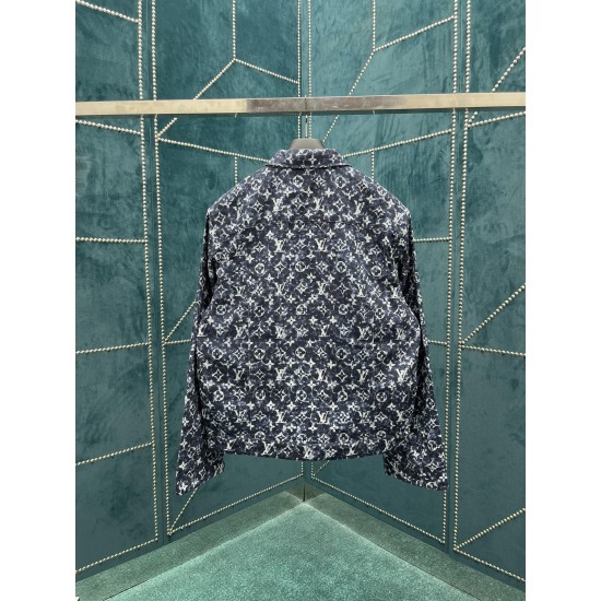 LV Denim Jacket Monogram Pointilism Pattern