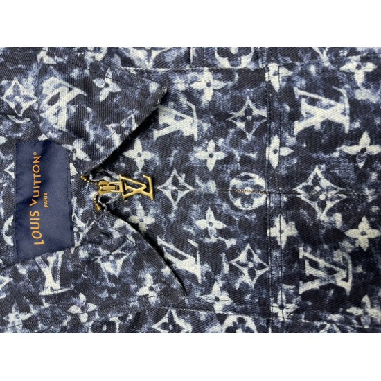 LV Denim Jacket Monogram Pointilism Pattern