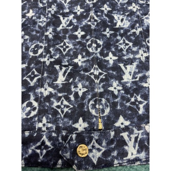 LV Denim Jacket Monogram Pointilism Pattern