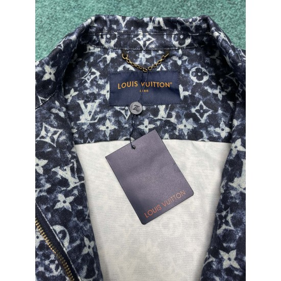 LV Denim Jacket Monogram Pointilism Pattern