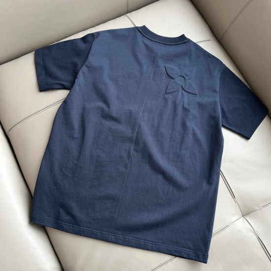 LV stamp embossed half-sleeve shirt