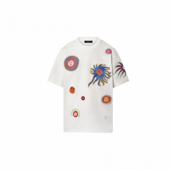 LV x Yayoi Kusama embroidered shirt