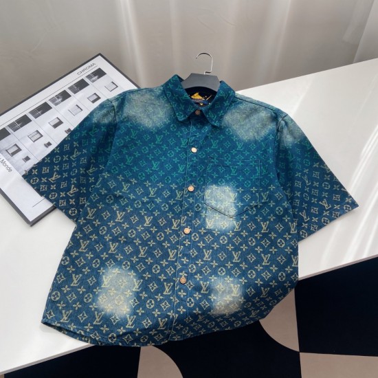 LV rainbow denim shirt