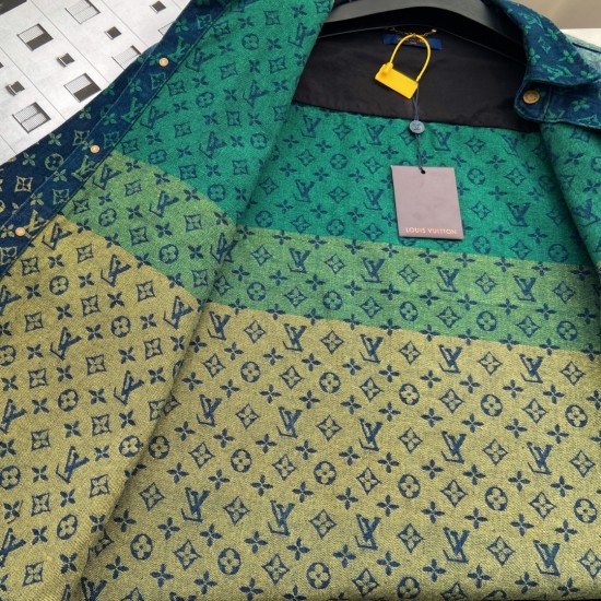 LV rainbow denim shirt