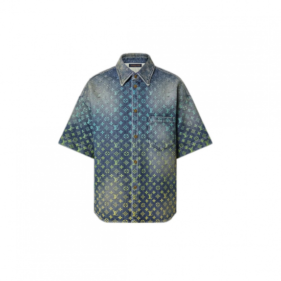 LV rainbow denim shirt