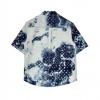 LV all over print short sleeve denim shirt