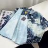 LV all over print short sleeve denim shirt