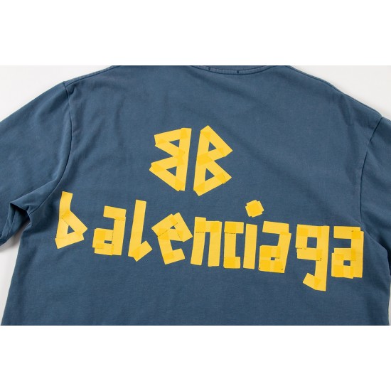 Balenciaga Washed Frayed T-Shirt