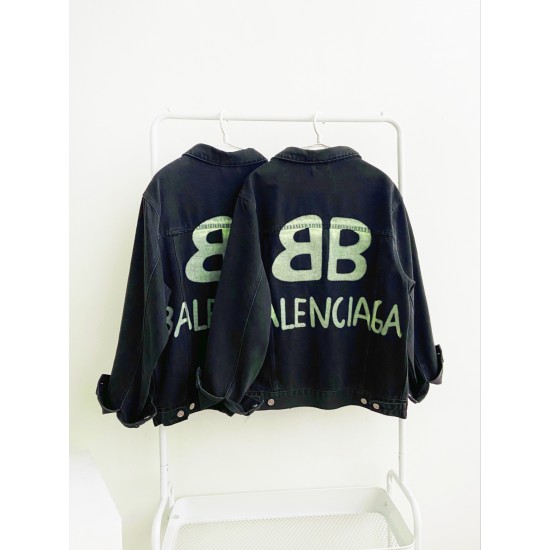 Balenciaga 2 Graffiti Denim Jacket