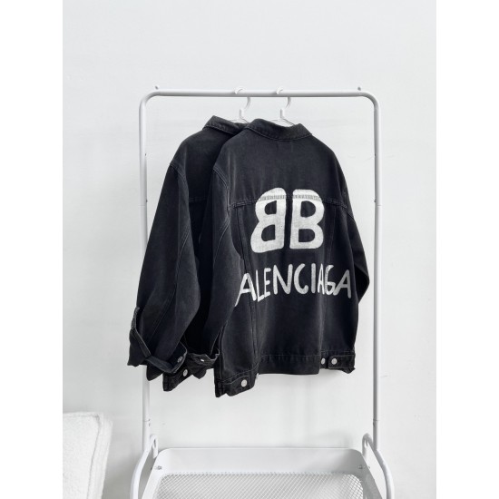 Balenciaga 2 Graffiti Denim Jacket