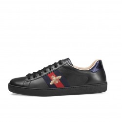 GUCCI ACE Sneaker Black Leather With Bee