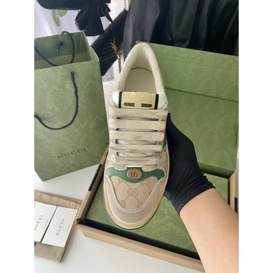 GUCCI Butter Leather Women's Green Heel Screener Sneaker