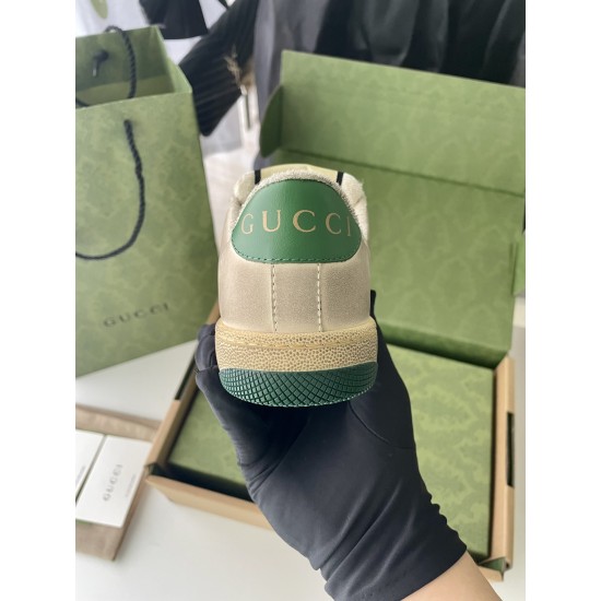 GUCCI Butter Leather Women's Green Heel Screener Sneaker