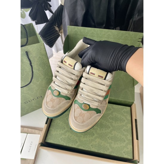 GUCCI Butter Leather Women's Green Heel Screener Sneaker