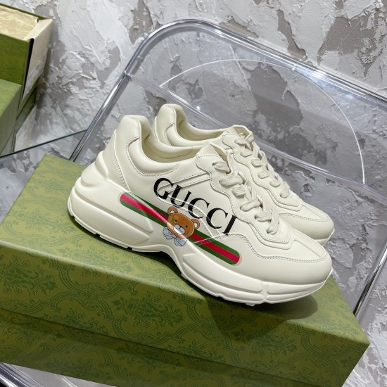 GUCCI x EXO Kai Rhyton Teddy Bear Leather Sneaker