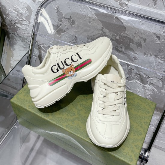 GUCCI x EXO Kai Rhyton Teddy Bear Leather Sneaker