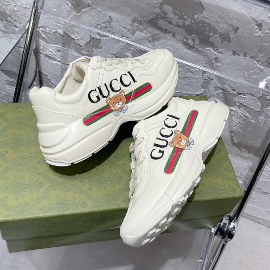 GUCCI x EXO Kai Rhyton Teddy Bear Leather Sneaker