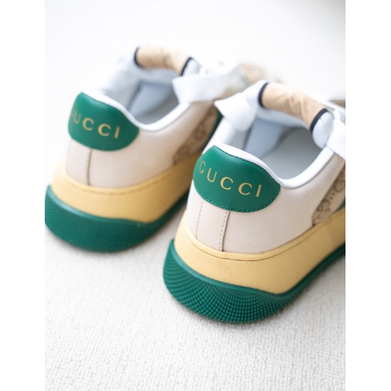 GUCCI Screener sneaker with Web in beige leather